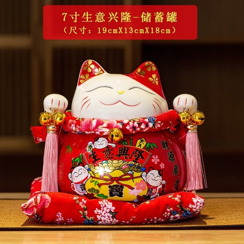 Lucky Cat Ornament Opening Large Ceramic Piggy Bank Shop Home Living Room Creative Gift Ornament