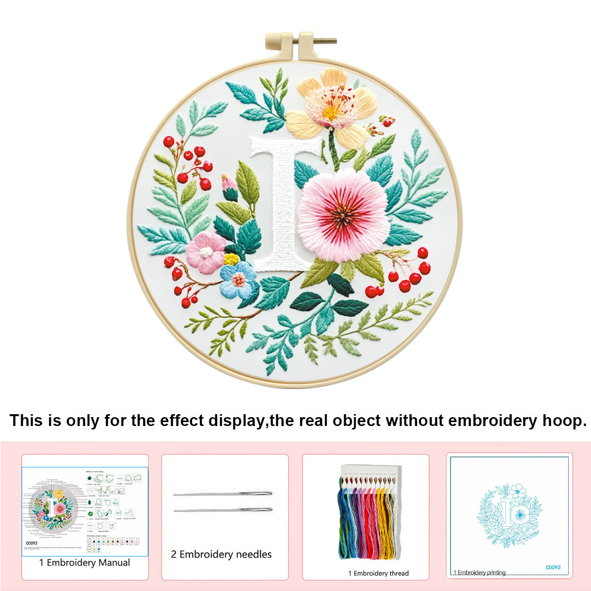 Hecho a mano flores y plantas europeas bordadas paquetes de materialdiy inglés 26 letras simple principiante nivel de bordado al por mayor