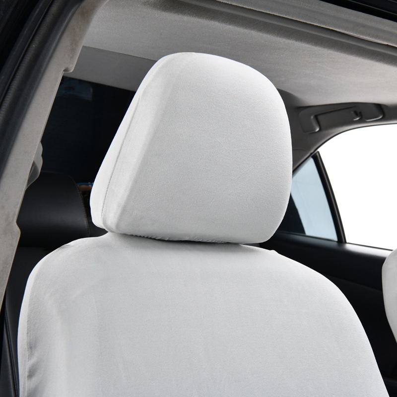 Car Headrest Case Thickened Universal Elastic Velvet Headrest Protective Cover Full Envelope Simple Installation Dust-proof Cap