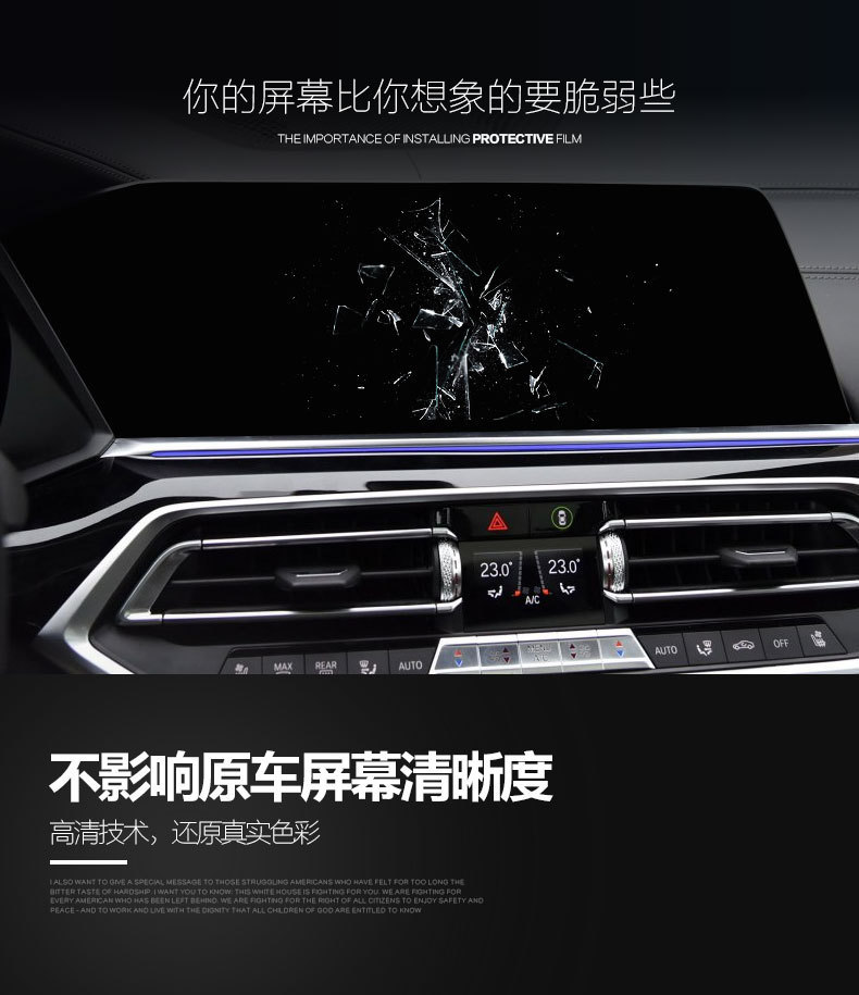 Suitable for 2022 New Bmw X5/X7 Lcd Dashboard Tempered Film, Central Control Navigation Interior Protective Film