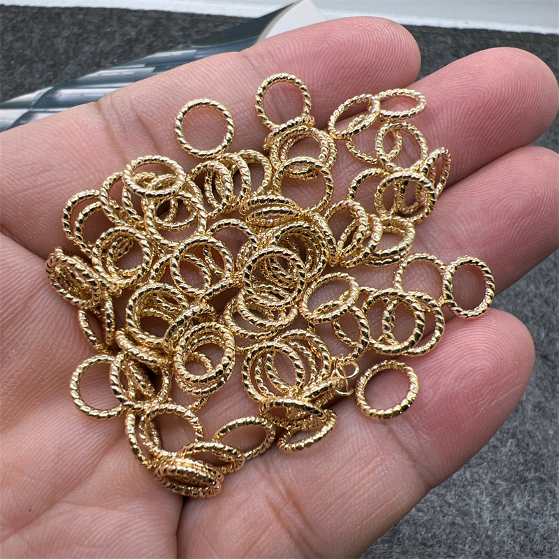 Handmade DIY Jewelry Accessories 18K Gold Closed Hoop Jump Ring Single Hoop Connecting Ring Twisted Twist Closed Hoop Accessories