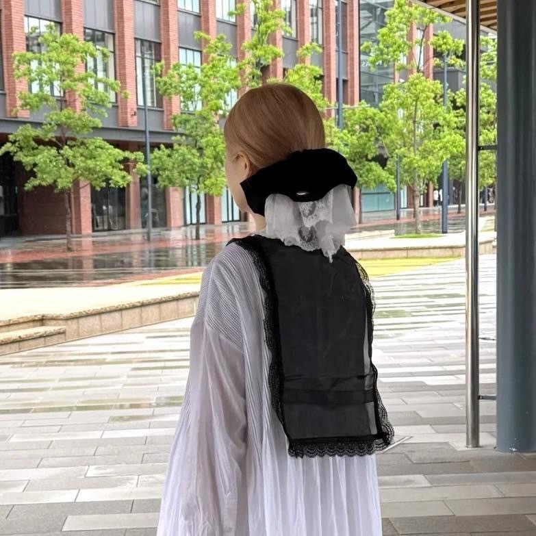 丝绒水溶蕾丝大发圈小香风气质高级感小众韩版潮网红甜美芭蕾风黑|undefined