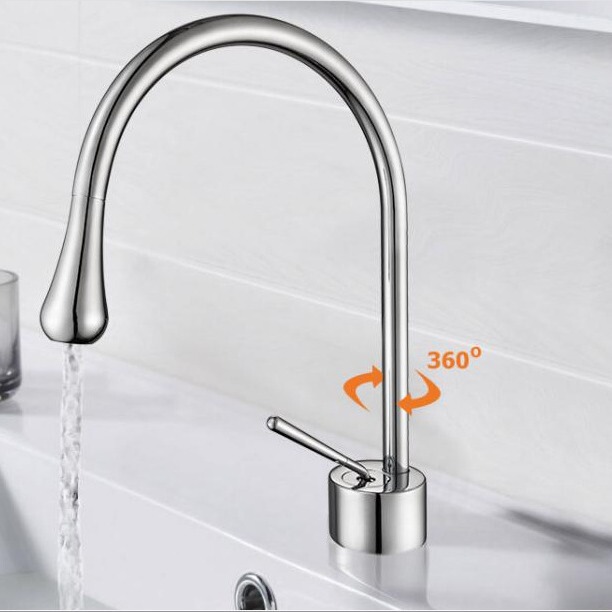 Chrome-Plated Black Washbasin with Artistic Water Drop Design, Single-Hole Single-Handle Faucet, Direct from the Manufacturer Chrome-Plated Black Washbasin with Artistic Water Drop Design, Single-Hole Single-Handle Faucet, Direct from the Manufacturer
