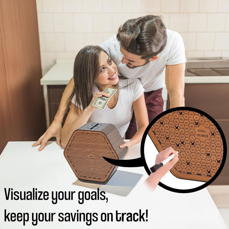 Amazon Cross-border Creative Wooden Piggy Bank Piggy Bank with Digital Scale Children Adult Piggy Bank Ornaments