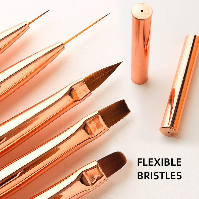 Traje de pluma de clavo de tubo de perforación de metal transfronterizo 5 piezas de pintura de uñas dibujo cabeza plana cabeza redonda fototerapia pluma tallada pluma