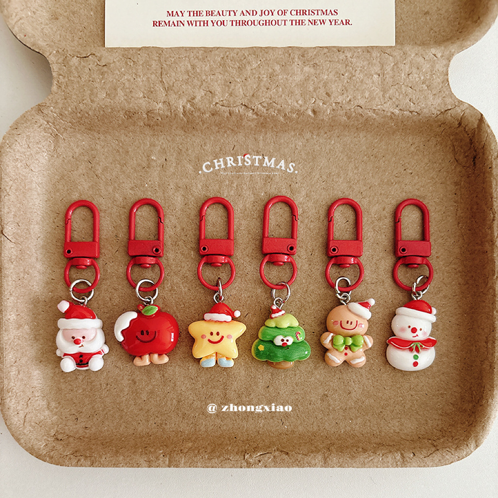 New cartoon Christmas keychain pendant, cute Santa Claus bag decoration, backpack accessory, Christmas gift