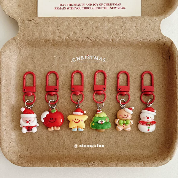 New cartoon Christmas keychain pendant, cute Santa Claus bag decoration, backpack accessory, Christmas gift
