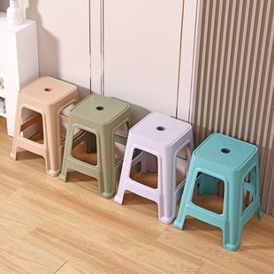 Thickened household plastic stool living room simple low stool non-slip children's small bench stackable plastic square stool wholesale