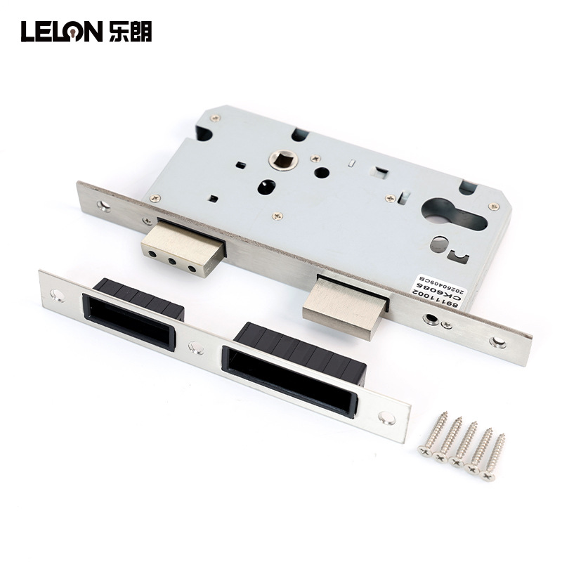 Exportación de comercio exterior cuerpo de cerradura magnética silenciosa 6085 cuerpo de cerradura de núcleo de acero inoxidable cerradura dividida accesorios de cerradura de puerta interior