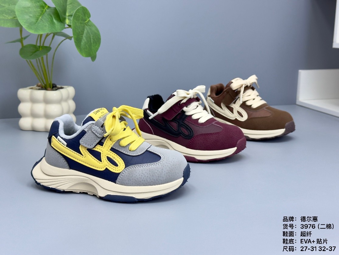 德尔惠2025冬款二棉男童女童鞋德训鞋休闲儿童运动鞋童鞋批发