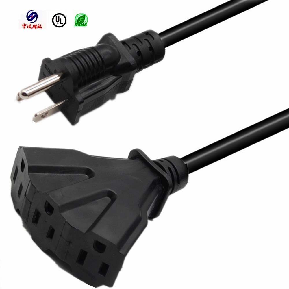 工厂直销 美标插座电源线NEMA515P插头 纯铜线芯户外使用延长线