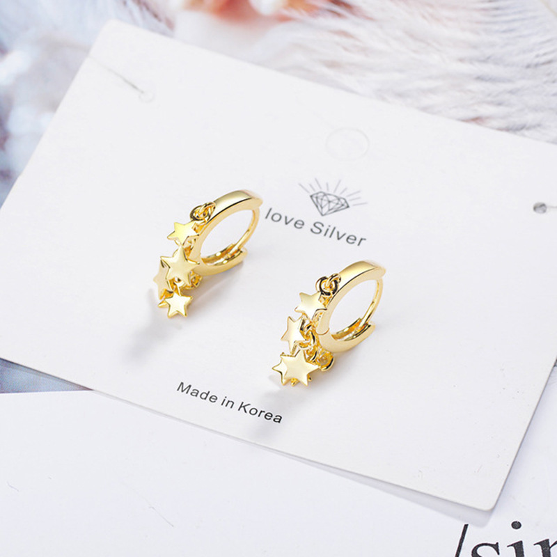 Personnalité De Tempérament Coréen Boucles D&#39;oreilles Étoiles Sauvages Mode Boucles D&#39;oreilles Simples Bijoux D&#39;oreille display picture 5