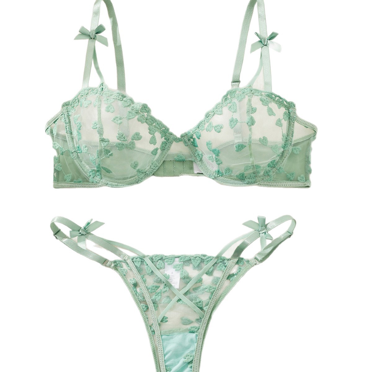 INS Europa y Estados Unidos nuevos productos de venta caliente encaje amor bordado sexy lencería traje mujer