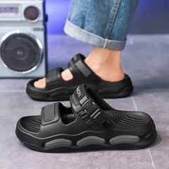 トレンディなブランドの新しい夏のアウターウェア男性用厚底サンダル、両用スポーツスリッパ、ファッショナブルなカジュアルビーチシューズ