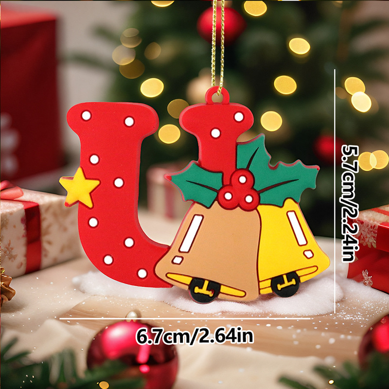 国境を越えて起爆した26種類のアルファベットクリスマス装飾品クリスマスツリーのペンダントpvcソフトパーティ卸売り|undefined