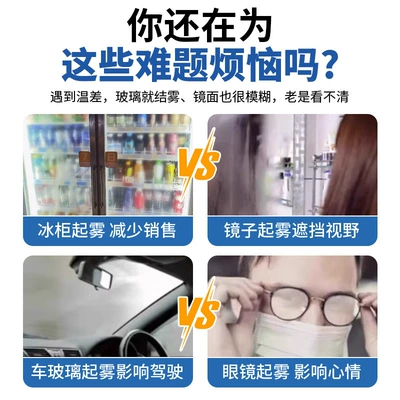 Freezers, Refrigerator Display Cabinets, Glass: Automotive glass defogging agent