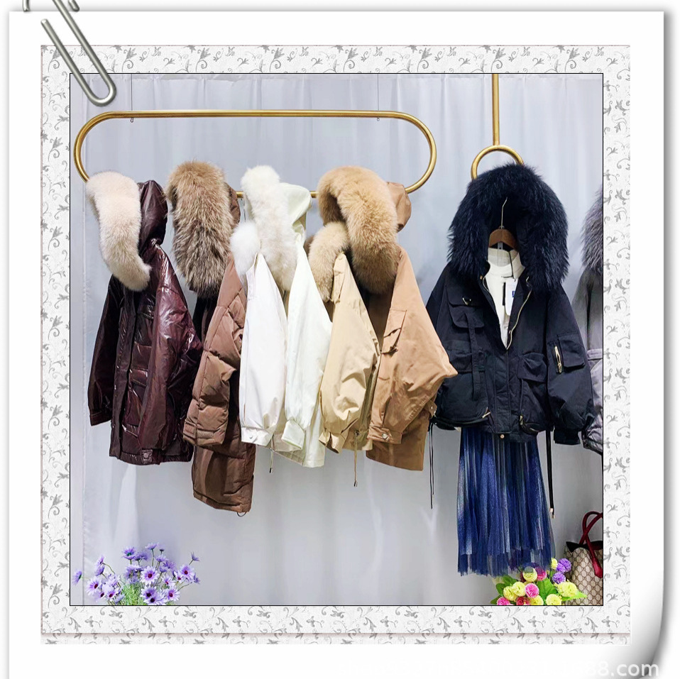热销大牌九度派克羽绒服实体店直播货源品牌专柜撤柜女装宝莱国际