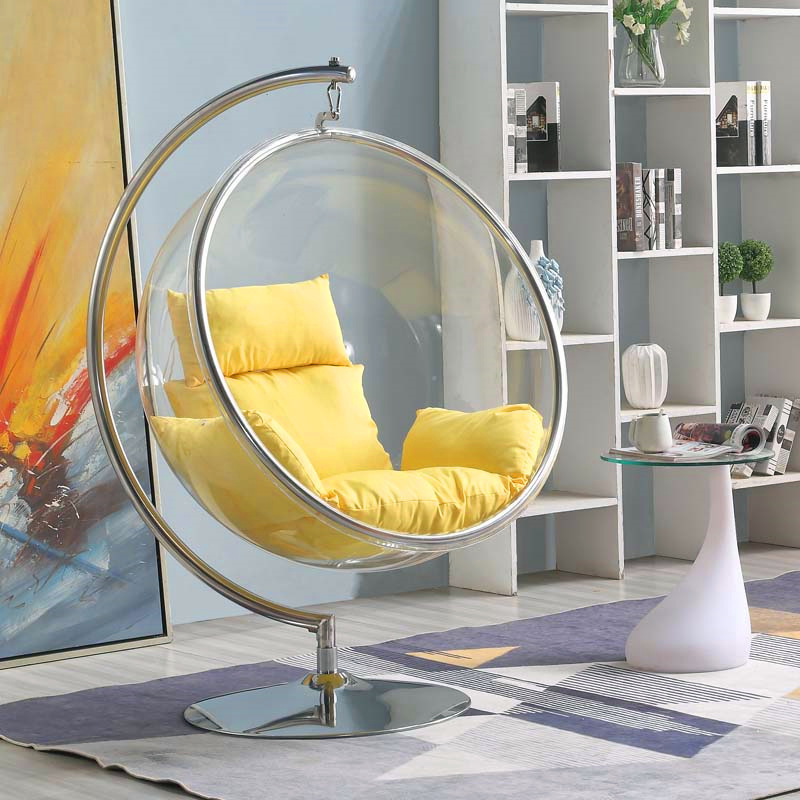 Fábrica directa silla colgante colgante silla de burbujas interior al aire libre chatarra silla colgante roja acrílica balcón nórdico image 11