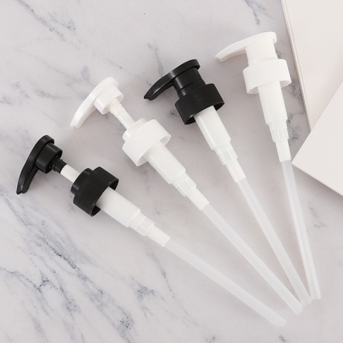 28 teeth black glossy lotion pump head 32 teeth thread press pump head shampoo shower gel care pump head