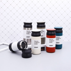 Japanese-style 304 stainless steel thermos mug, high-fashion coffee cup with dual lids—perfect for girls, portable office gift water bottle available for wholesale.