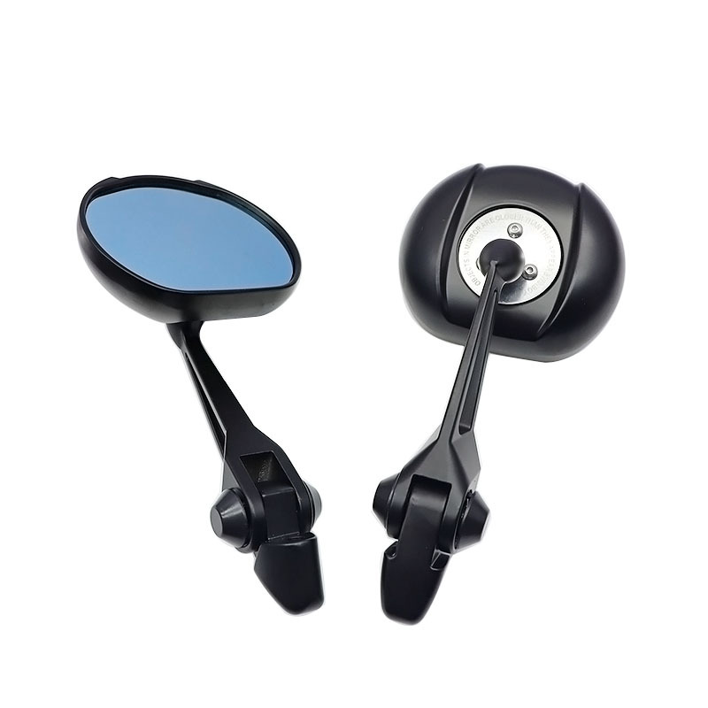 Aos Motorcycle Modified Oval Rearview Mirror, All-Aluminum Electric Motorcycle, Electric Vehicle Reflector, Blue Light Universal Reversing Mirror