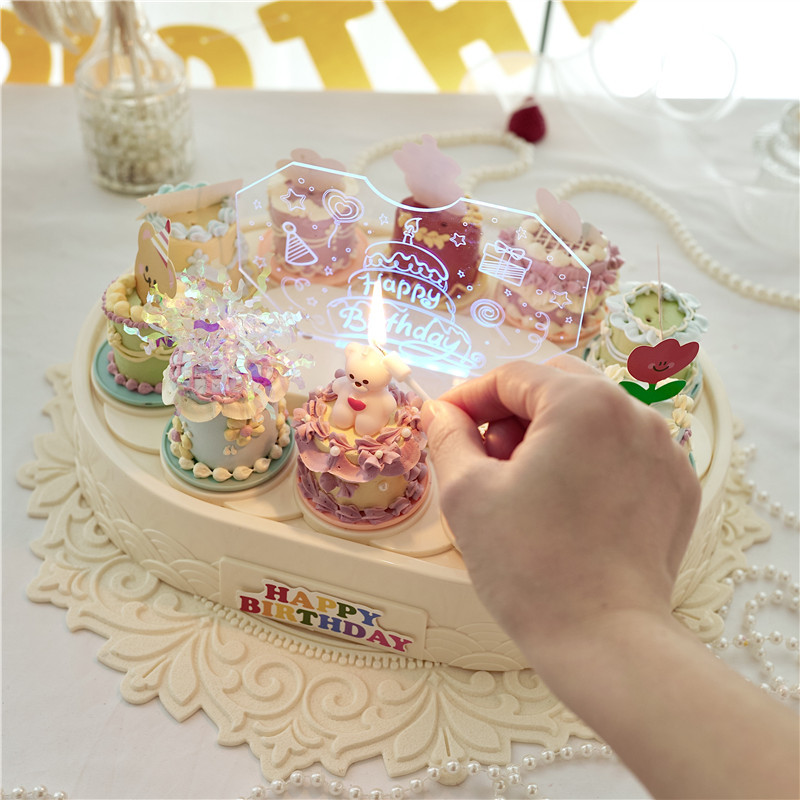 Swing máquina de postre decoración de la torta automática giratoria máquina de postre swing cumpleaños conductor fiesta de cumpleaños decoración mesa