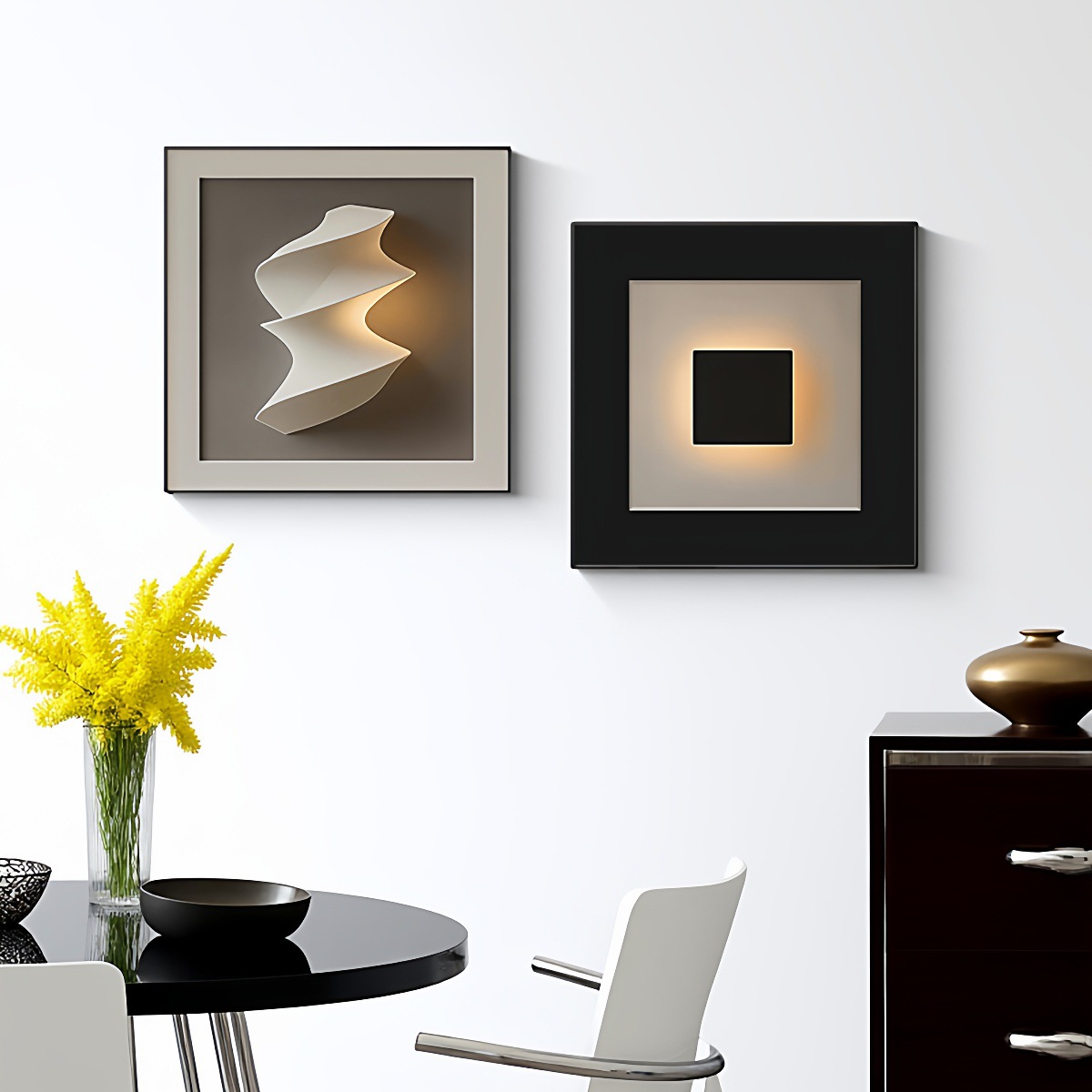 Decoración de comedor moderno minimalista pintura en blanco y negro mesa de comedor minimalista mural de alto nivel abstracto dormitorio sala de estar pintura colgante