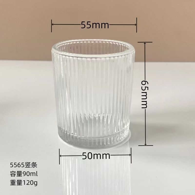 Amazon の人気のキャンドル カップ ブラウン 5565 垂直パターン カップ アロマセラピー カップ フレグランス テーブル キャンドル ホルダー スプレー可能なティー ワックス ジャー|undefined