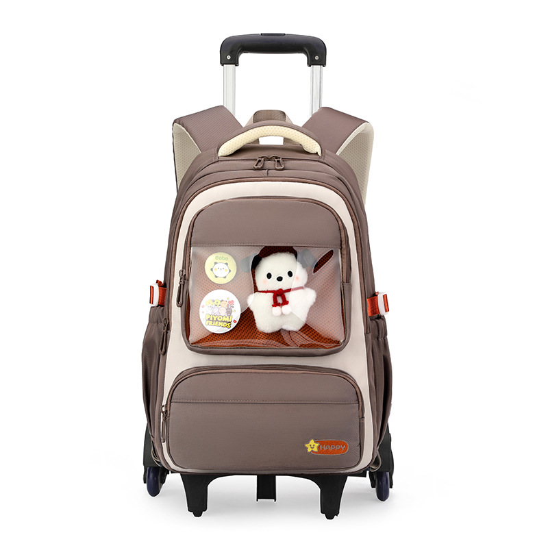 Mochila de tracción de peces naturales para estudiantes de primaria de grado 3 - 6 estudiantes de secundaria de gran capacidad pueden subir escaleras para desmontar la tracción del estudiante