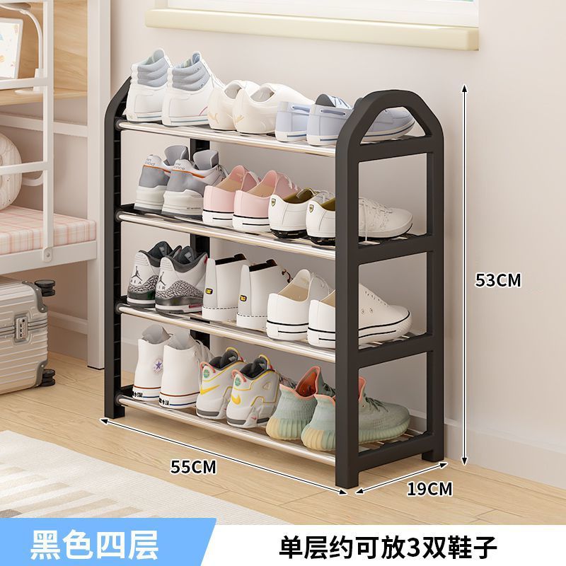 4겹 검정색 55CM [단일 레이어에 신발 3켤레 보관 가능]