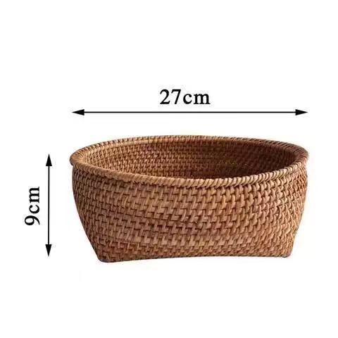 Cestas de almacenamiento de frutas de caña trenzadas vietnamitas canasta de sala de estar casera de bocadillos cestas de dulces creativas canasta de frutas secas caja