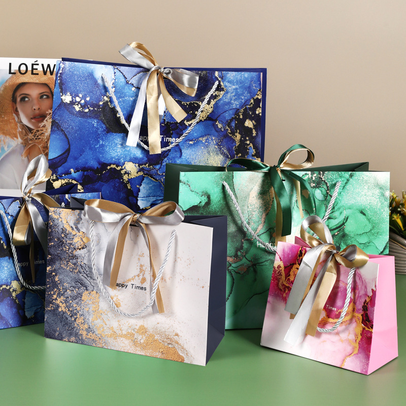 New Fashion Handbags, Gift Bags, Ready-Made Paper Bags, High-End Marble Pattern Holiday Packaging Gift Bags, Clothing New Fashion Handbags, Gift Bags, Ready-Made Paper Bags, High-End Marble Pattern Holiday Packaging Gift Bags, Clothing