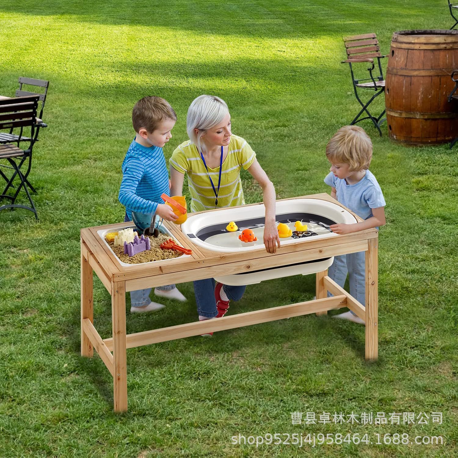 Amazon Outdoor Wooden Sensory Table Children's Game Sand Table Children's Activity Table Sand Table Early Education Educational Table