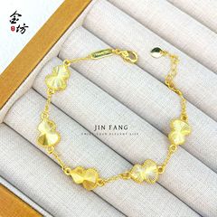 金店同金沙金999レーザーひょうたん鎖新中国式沙金鎖直播起爆金が彼女にプレゼントした