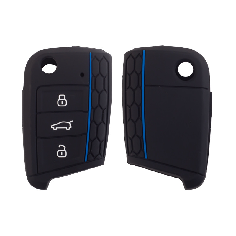 Aplicable a Volkswagen Golf 7 panal Borde de silicona llave caso lingdu flexible pegamento epoxi línea roja coche control remoto caso