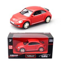 裕丰马珂垯5寸合金汽车大众新甲壳虫金属儿童玩具模型车哑彩盒装