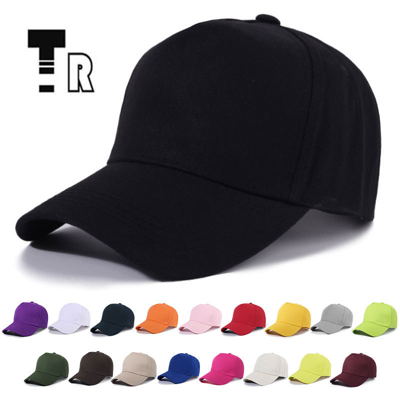 新款纯棉硬顶百搭棒球帽现货四季纯色光板鸭舌帽可印LOGO帽子