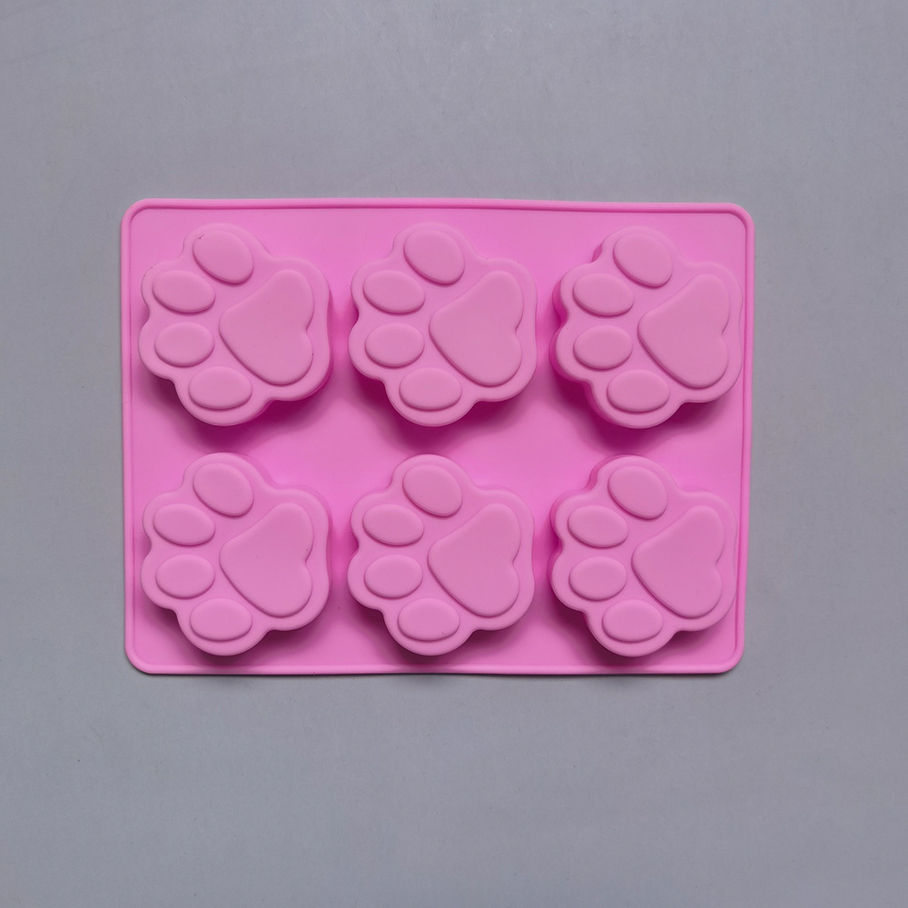 6 incluso molde de pastel de silicona de chocolate con patas de gato, helado, pudín de gelatina, molde de pastel de jabón, herramienta para hornear