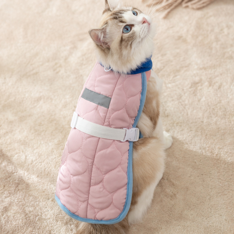 Primavera y otoño gato estilo coreano estilo casual chaleco acolchado chaleco ropa acolchada de algodón mediano y pequeño perro mascota ropa de peluche