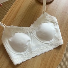 无痕蕾丝内衣女薄款大胸显小抹胸背心吊带无钢圈裸感防走光文胸罩