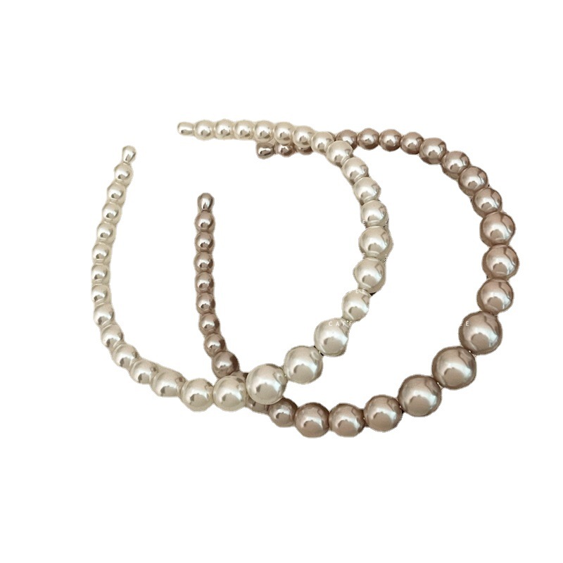 Perla Chanel estilo diadema accesorios para el cabello horquilla tamaño femenino perla aumento cráneo superior retro temperamento diadema