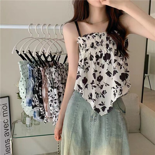 Irregular Straps Tank Top Design Sense Niche Outerwear Layering Summer Thin Version Hot Girl Women Sleeveless Top