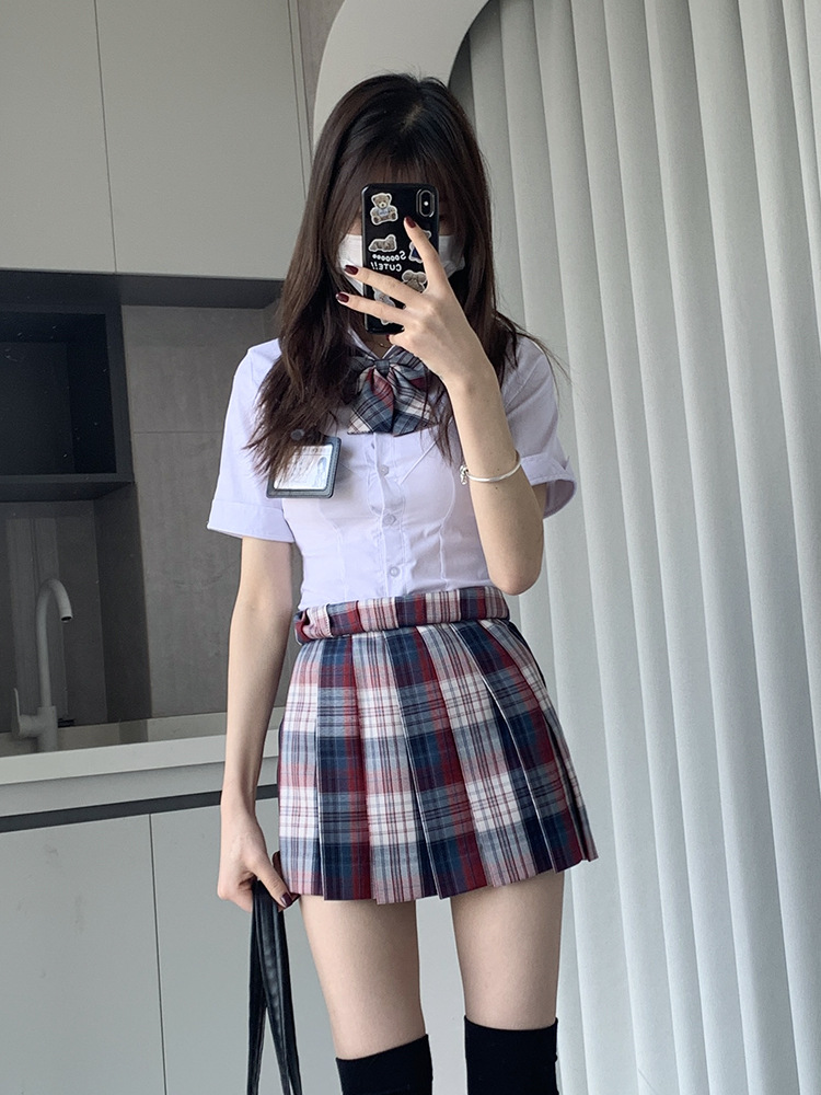 Карина клетчатая юбка 39см + галстук-бабочка