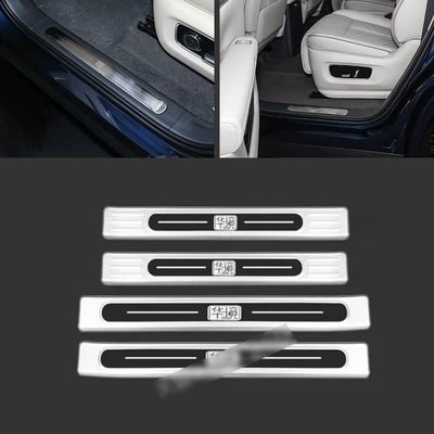 Dekorativ pedal başlıqları Wuling Huajing S Stainless Steel - door-outside-4-pieces-of-outer-sill-strips-stainless-steel-silver-titanium-brushed-applicable-to-2026-wuling-huajing-s