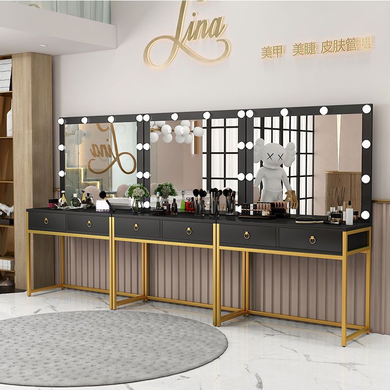 Internet Celebrity Photo Studio Makeup Table with Light Makeup Wedding Dress Shop Dressing Table Integrated Beauty Salon Makeup Table for Makeup Artists