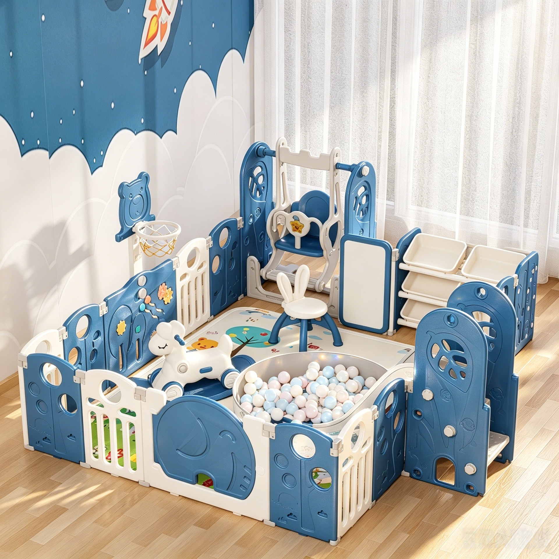 [barrera de juego para bebés barrera de protección infantil interior barrera de seguridad para niños en el suelo para el parque]