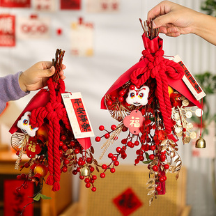 2025 New Year Door Hanging Decoration Red Fruit Pendant Year of the Snake Fortune Fruit Happy New Year Hanging Decoration Spring Festival New Year Decoration