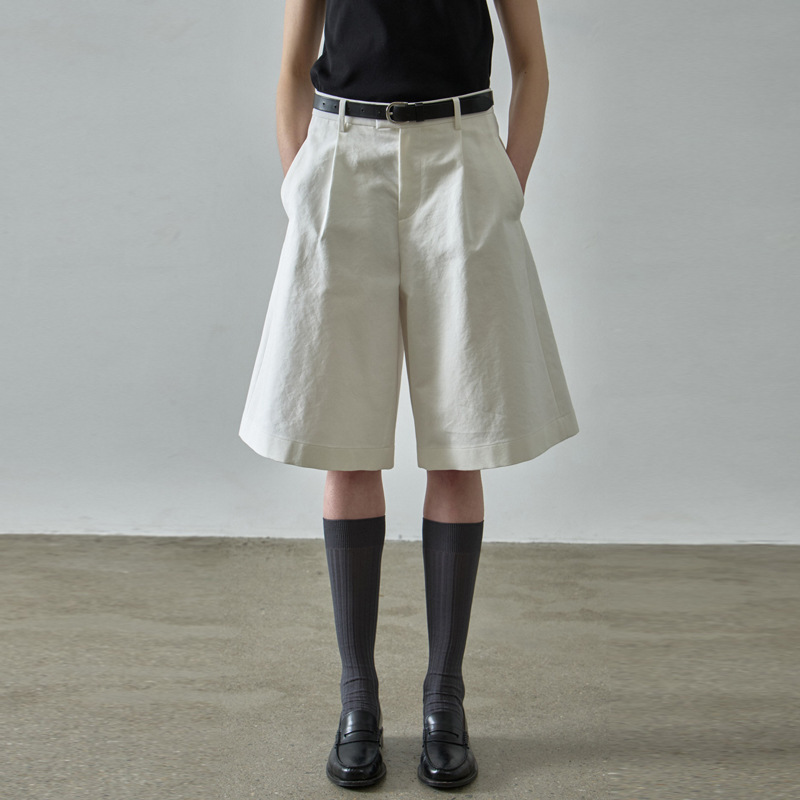 Spot Facade Pattern Five-Quarter Pants Women's Wide-Leg Shorts Summer High-Waist Slim Straight Casual Cycling Pants