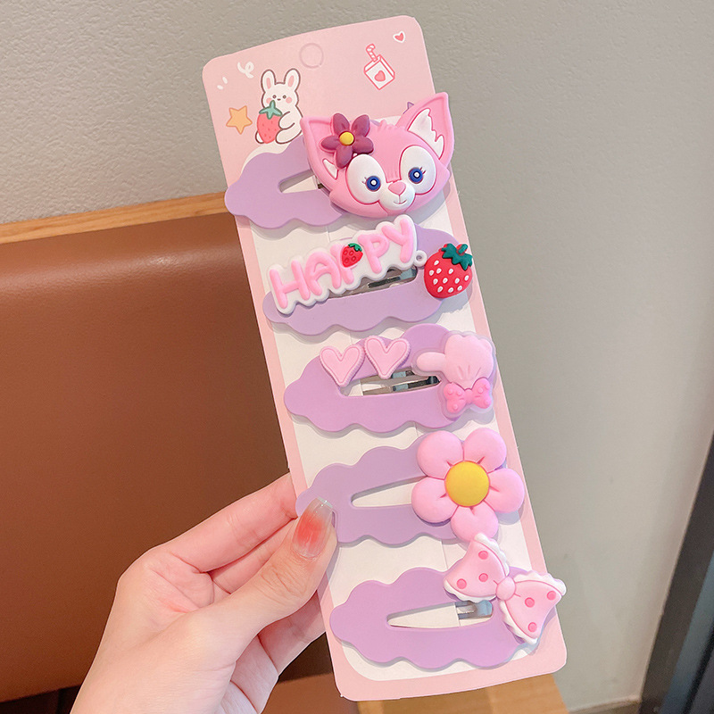 [Enviar cartón] niños adultos horquilla traje Amor de dibujos animados duckbill clip BB clip flequillos clip de Cabeza trasera