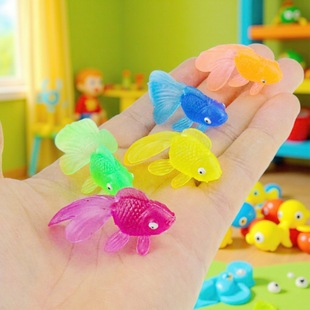 Pvc Colorful Small Goldfish Model with Eyes, Small Goldfish Aquarium Decoration, Micro Landscape Small Goldfish Ornament for Cross-Border Sale